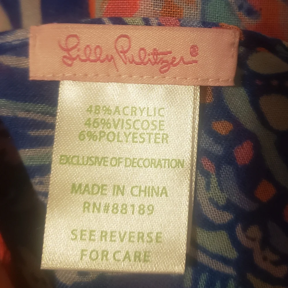 Lilly Pulitzer Tropical Print Patterned Scarf - Picture 2 of 2